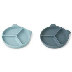 Lot de 2 assiettes à compartiment Stacy