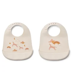 Lot de 2 bavoirs en silicone Tilda