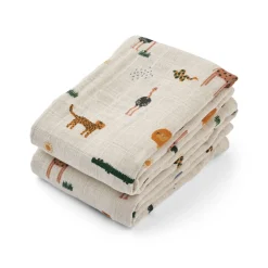 Lot de 2 langes en mousseline Lewis